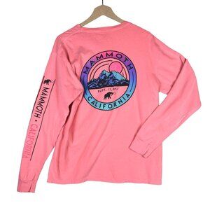 Mammoth Mountain California Long Sleeve Tee Size M 100% Cotton Pink Retro